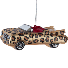 Новогодняя игрушка "Леопардовый кабриолет" 9,7 см