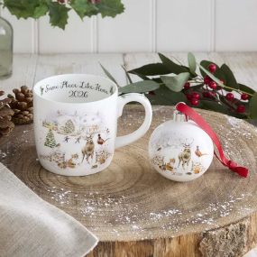 Елочный шар Wrendale Designs Christmas "Snow Place Like Home 2026" 7 см