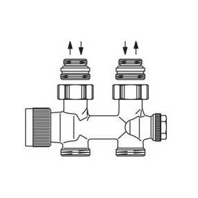 Узел подключения Oventrop Multiblock T, 1/2 НГ x 3/4 НР, проходной