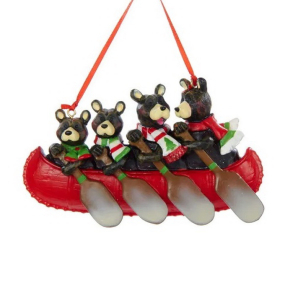 Игрушка на елку "Мишки на каноэ" 7,6 см