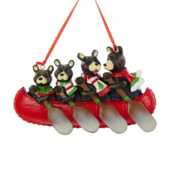 Игрушка на елку "Мишки на каноэ" 7,6 см