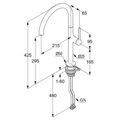 Смеситель для кухни Kludi Reef 508036675, черный матовый