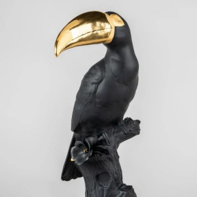Статуэтка "Тукан. Черный с золотом" 38х19х28 см