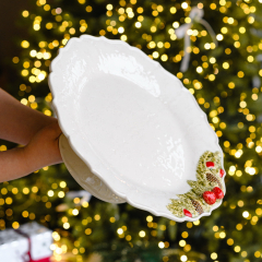 Блюдо для торта Bordallo Pinheiro Coroa De Natal 35,5 см, на ножке