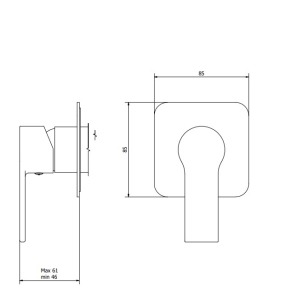 Внешняя часть iB Rubinetti Whynot EWN300CC смесителя для душа, хром