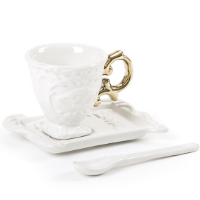 Набор кофейный I-Wares, 3 предмета, цвет золото