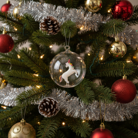 Елочный шар "Единорог" Woodland Tales 8 см