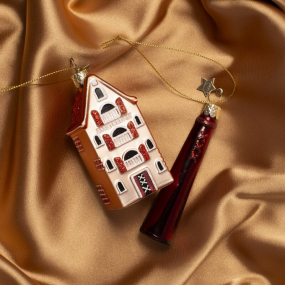 Елочная игрушка "Амстердамский домик" 9 см