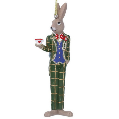 Елочная игрушка "Безумный мартовский заяц" 11 см