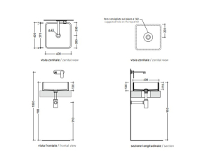 Раковина накладная Flaminia Miniwash 40х40 MWL40CEN, Cenere