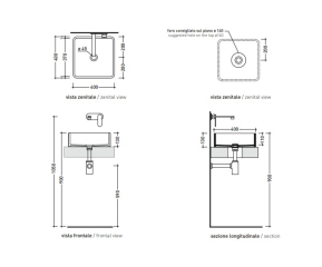 Раковина накладная Flaminia Miniwash 40х40 MWL40CEN, Cenere