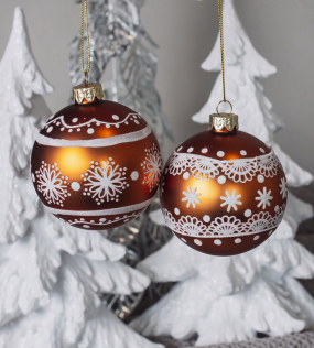 Елочный шар "Кружево" 8 см, в ассортименте