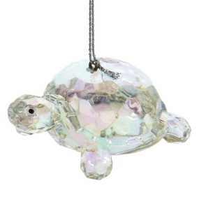 Елочная игрушка "Прозрачная черепашка" 7 см