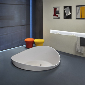 Ванна Antonio Lupi Dune 172х168, из материала Cristalplant, встраиваемая,  матовая, белая