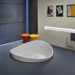 Ванна Antonio Lupi Dune 172х168, из материала Cristalplant, встраиваемая,  матовая, белая