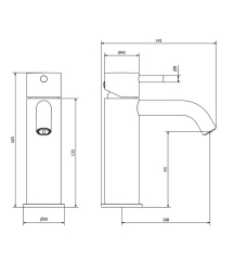 Смеситель для раковины iB Rubinetti MilanoTorino MT200NP, черный матовый