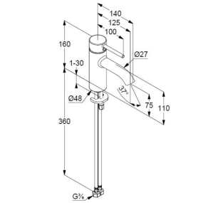Смеситель для раковины Kludi Bozz 382720576, хром