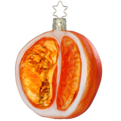 Елочная игрушка "Половина апельсина" 9 см