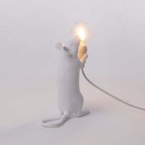 Лампа настольная Seletti Mouse Lamp Step Standing 14,5 см, белая