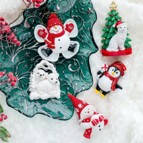 Игрушка на елку "Ангел-снеговик на снегу" 10,4 см