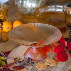 Блюдо на ножке Galassia Clear 26х12 см, оранжевое