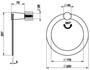 Полотенцедержатель Gessi Cono 45509.299, черный