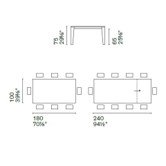 Стол Calligaris Dogma 180(240)х100 CS4149, Bronze