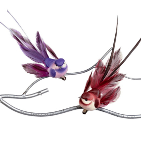 Новогодняя игрушка на клипсе "Птица" 15 см, цвет в ассортименте