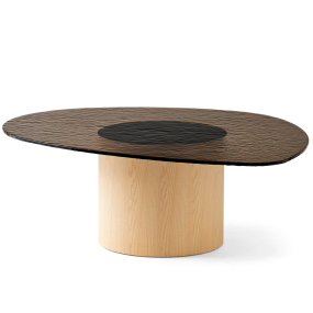 Стол Calligaris Mushroom 110х87, стекло, Natural Ash / Bronze