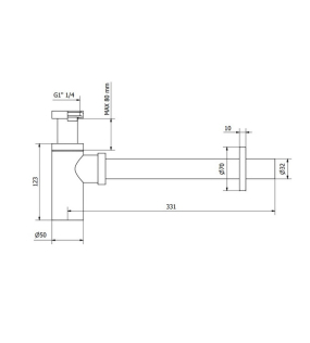 Сифон iB Rubinetti Shower&Co SH080NP, черный матовый