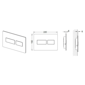 Комплект инсталляции TECE + кнопка TECE Solid 9240434, сталь сатин