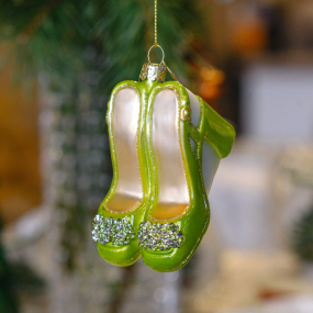 Елочная игрушка "Туфли зеленые" 10 см
