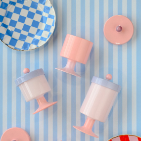 Емкость для хранения на ножке Galassia Merci 15 см, розовая