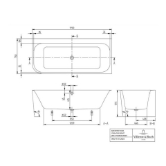 Ванна акриловая Villeroy & Boch Architectura 170х75, правый угол, белая
