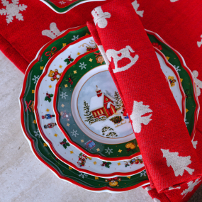 Тарелка салатная Happy Wintertime 22 см, зеленая