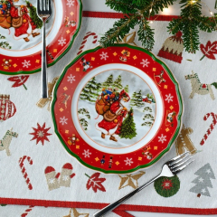 Тарелка салатная Happy Wintertime 22 см, красная