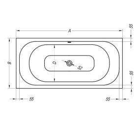 Ванна Kolpa-San Pandora 170x75, встраиваемая, белая