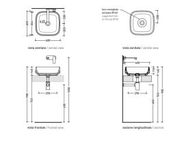 Раковина накладная Flaminia Flag 40х40 FG40APET, Petrolio
