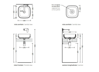 Раковина накладная Flaminia Flag 40х40 FG40A , белая