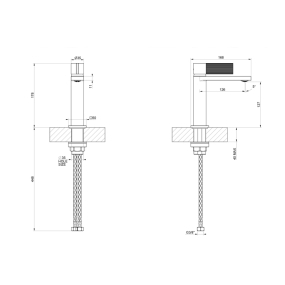 Смеситель для раковины Gessi Inverso Rigato 73502.149, брашированный никель (Finox)