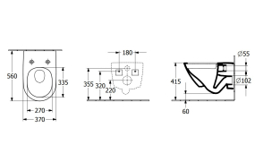 Унитаз Villeroy & Boch Antao 56х37, CeramicPlus, TwistFlush, с сиденьем, белый
