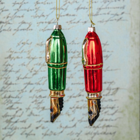 Игрушка на елку "Перо зеленое" 14,5 см