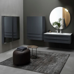 Тумба с раковиной Kolpa-San Malaya OUM 140, 141х50, подвесная, темно-серая