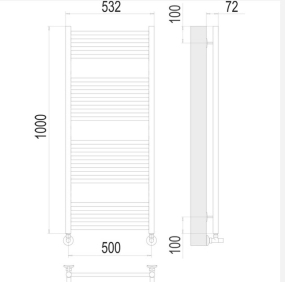 Полотенцесушитель Terminus Аврора  100х53, водяной, черный матовый