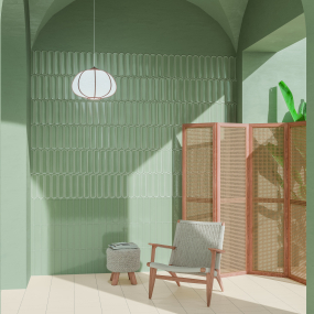 Плитка керамическая Wow Aquarelle 7,5х30, O Mint Grey, 8,5 мм