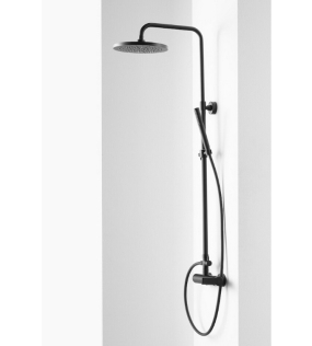 Душевая система iB Rubinetti Whynot WN127NP, лейка 25 см, черный матовый