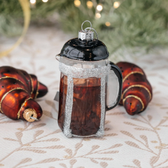 Елочная игрушка "Кофейник" 9 см