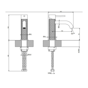 Смеситель для раковины Gessi 316 54102.239, брашированная сталь