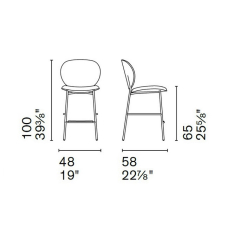 Стул полубарный Calligaris Ines CS2022, Sand