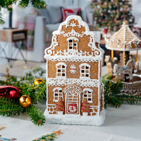 Фигурка "Пряничный таунхаус" с подсветкой 21х12х10 см